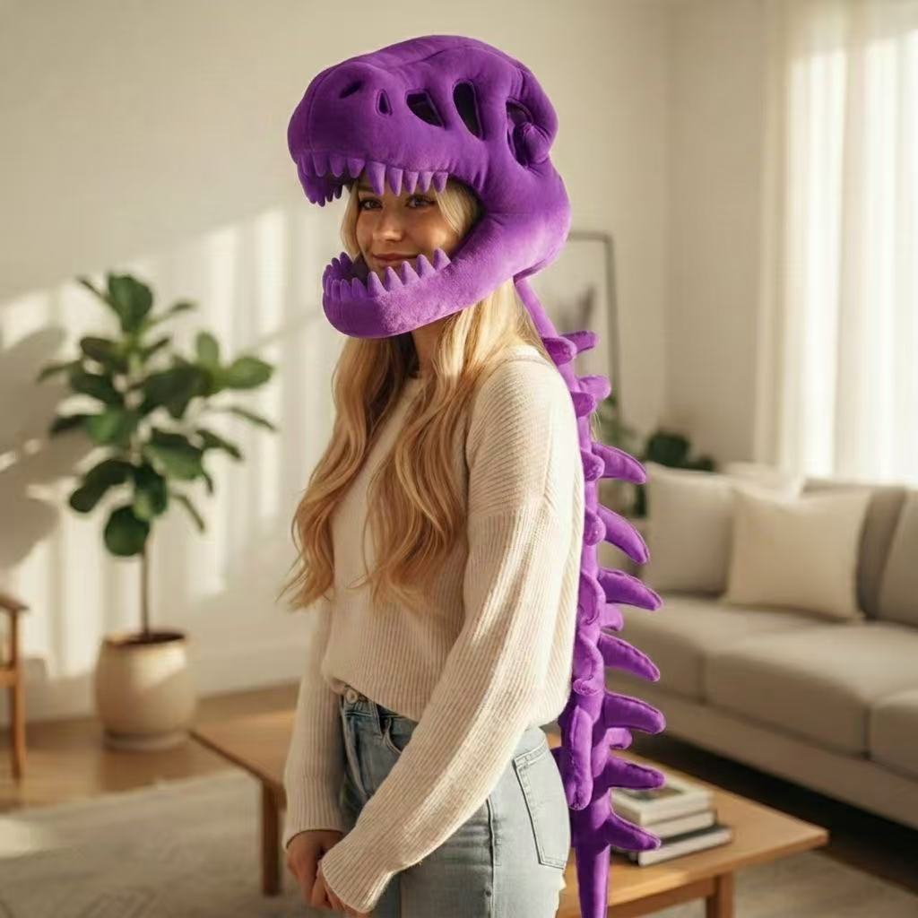 Chinese Dinosaur Skeleton Plush Toy Headgear | Magic Stories
