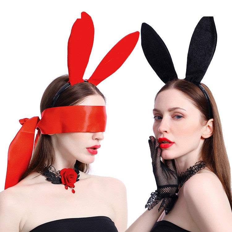 Velvet Rabbit Ears Headband Headband Christmas And Halloween Hair Accessories — detail