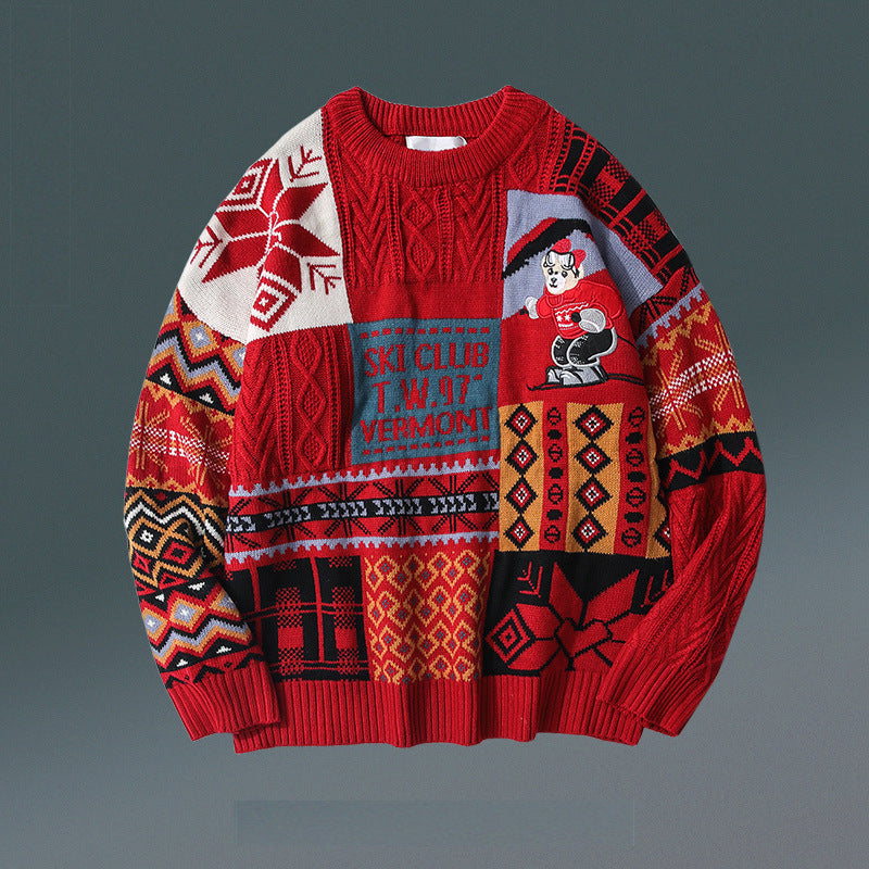 Men's Red Christmas Sweater — scale reference