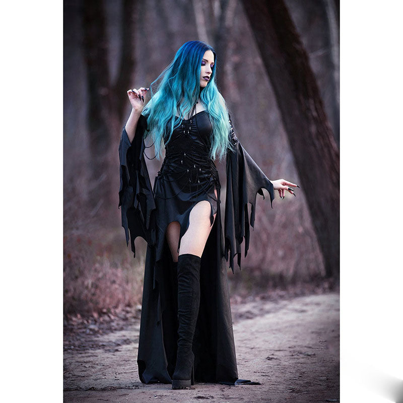 Gothic Dress With Big Sleeves And Hip Dress | Magic Stories