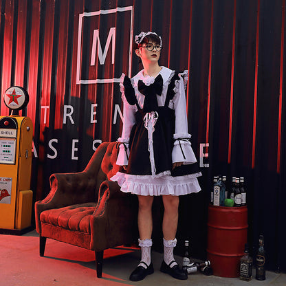 Maid in lolita dress — back view