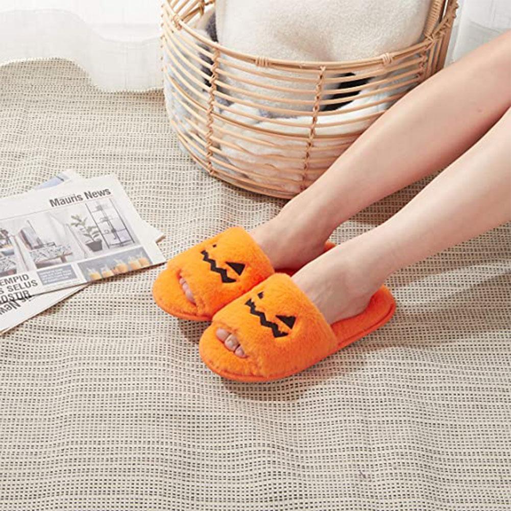 Halloween Women's Soft And Comfortable Plush Slippers Cosplay Shoes Furry Plush Slippers Kawaii Cute Shoes Home — in use
