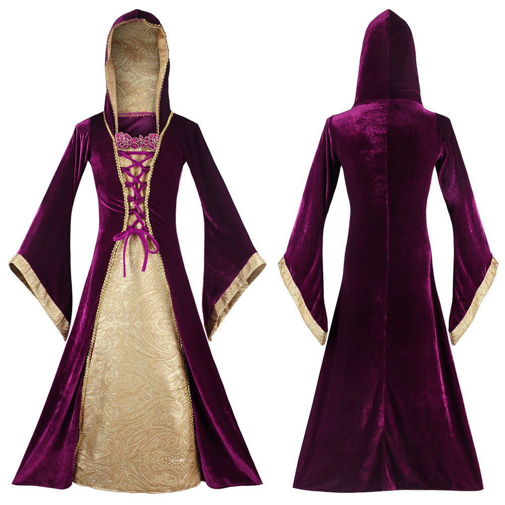 Halloween Cosplay Costume European Retro Court Gown — back view