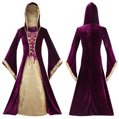 Halloween Cosplay Costume European Retro Court Gown — back view