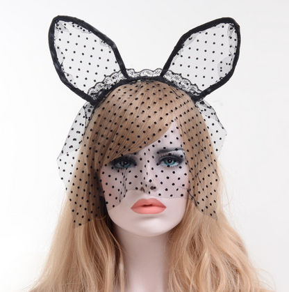 Small dot veil lace cat ears headband sex | Magic Stories