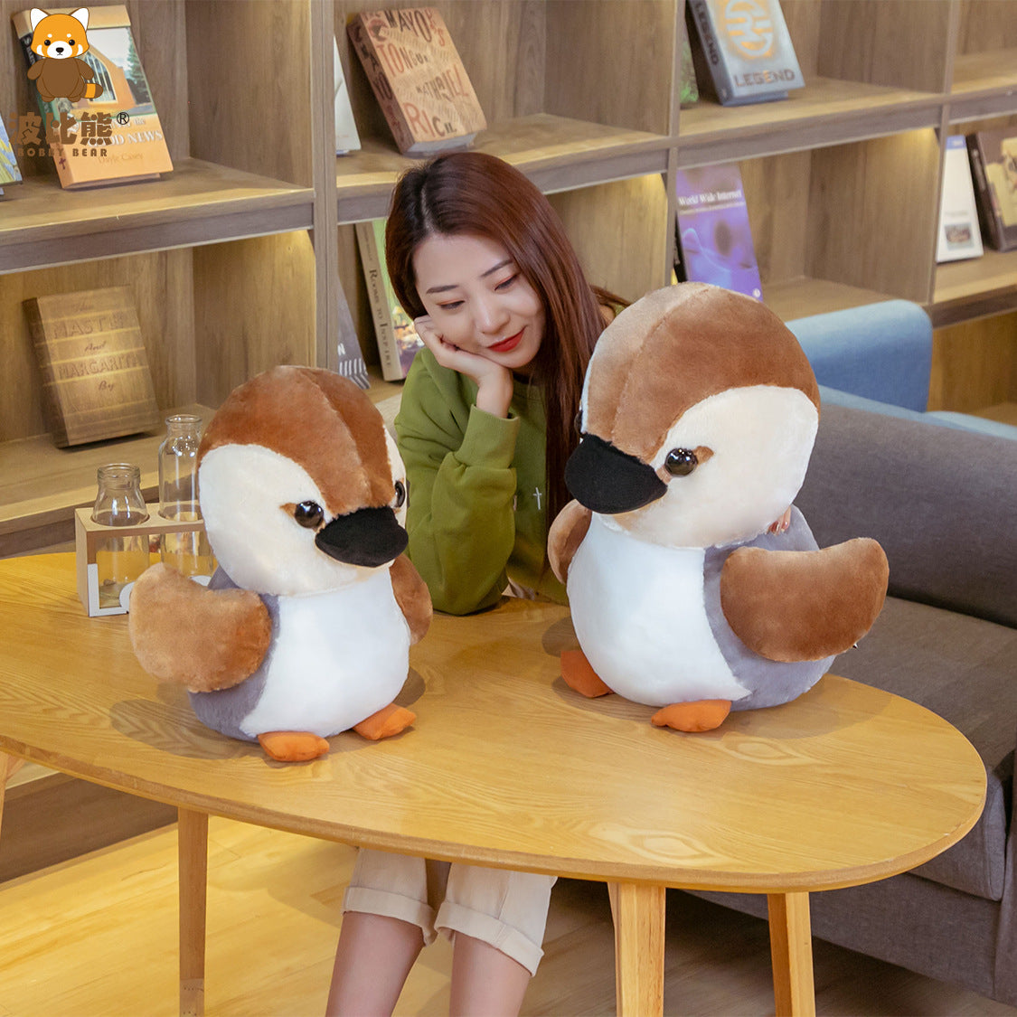 Brown duck bird plush plush toy — packaging