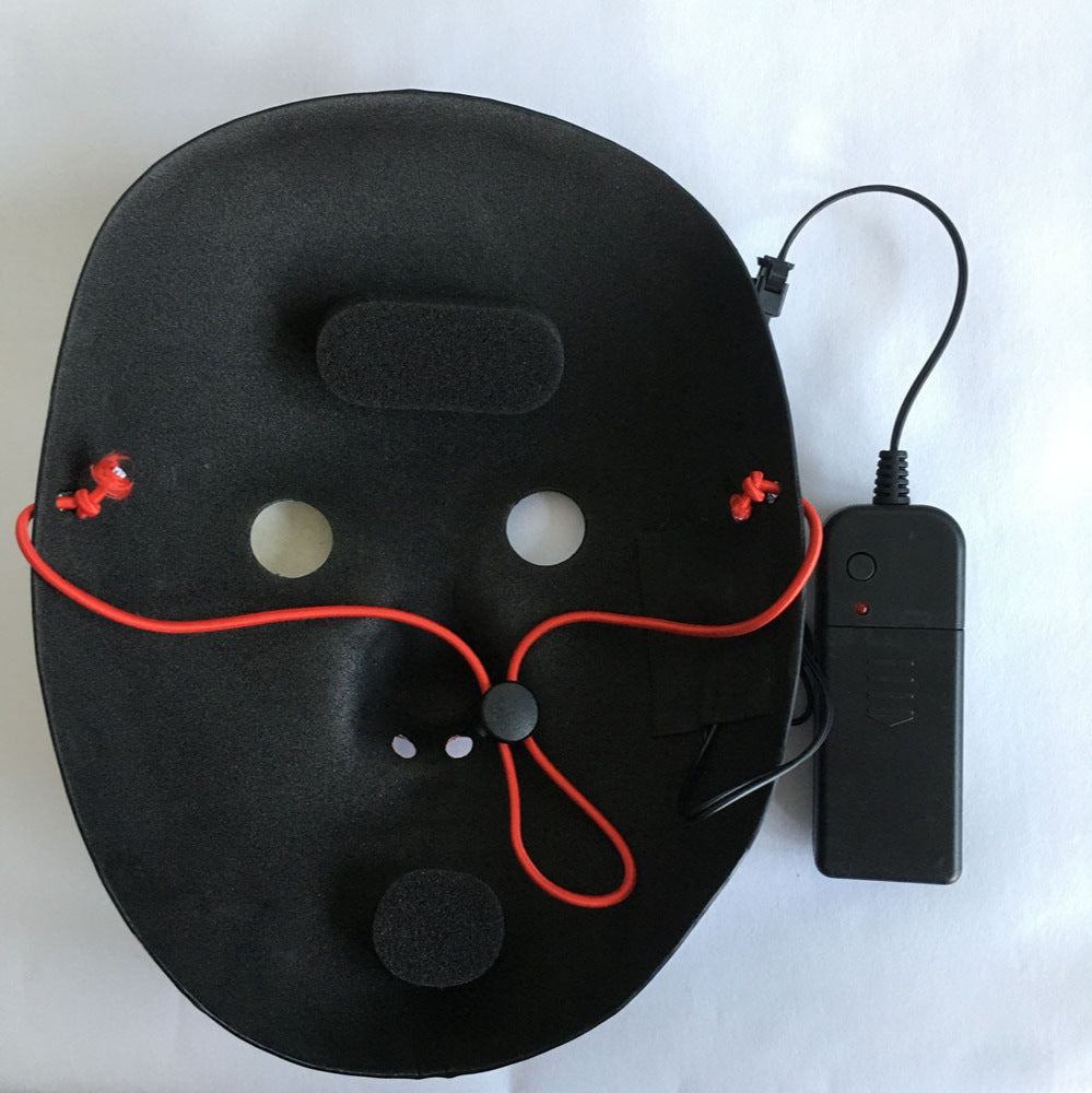 LED Mask Luminous Glowing Halloween Party Mask Neon EL Mask Halloween Cosplay Mask — side view