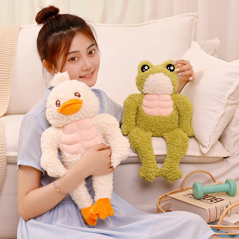 Cute Funny Muscle Frog Doll Plush Toys | Magic Stories