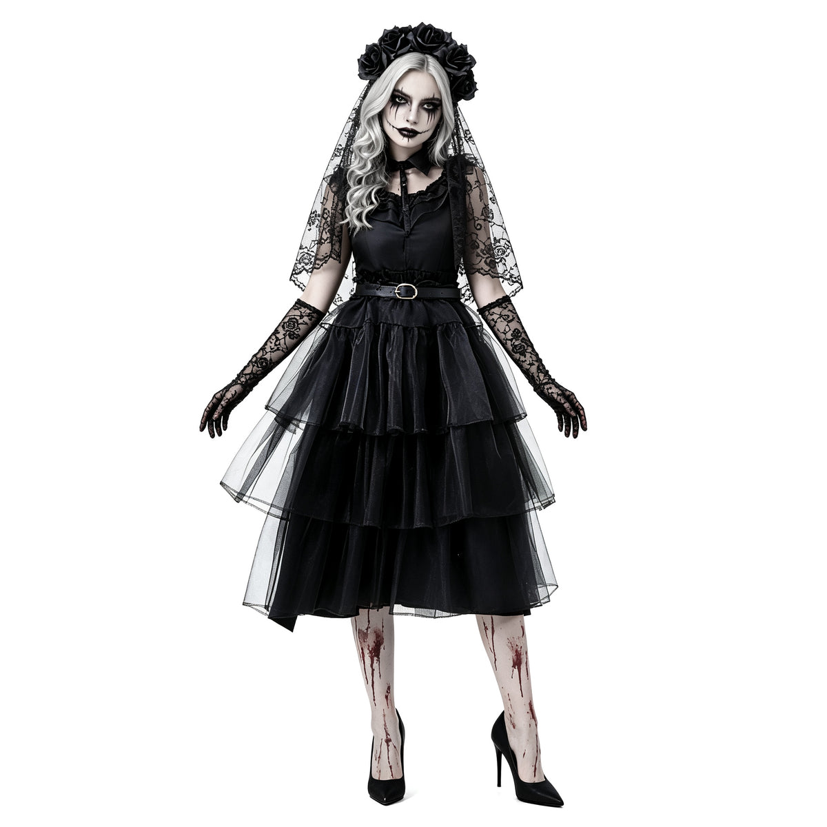 Black Mesh Gauze Cake Skirt Halloween Zombie | Magic Stories