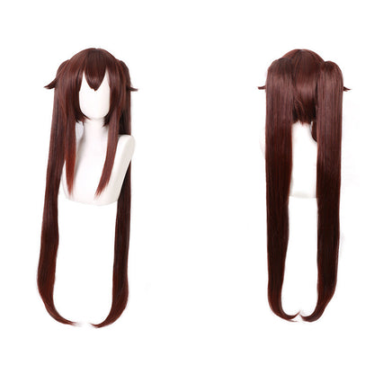 Brown And Black Face Shape Cosplay Game Anime Wig — detail
