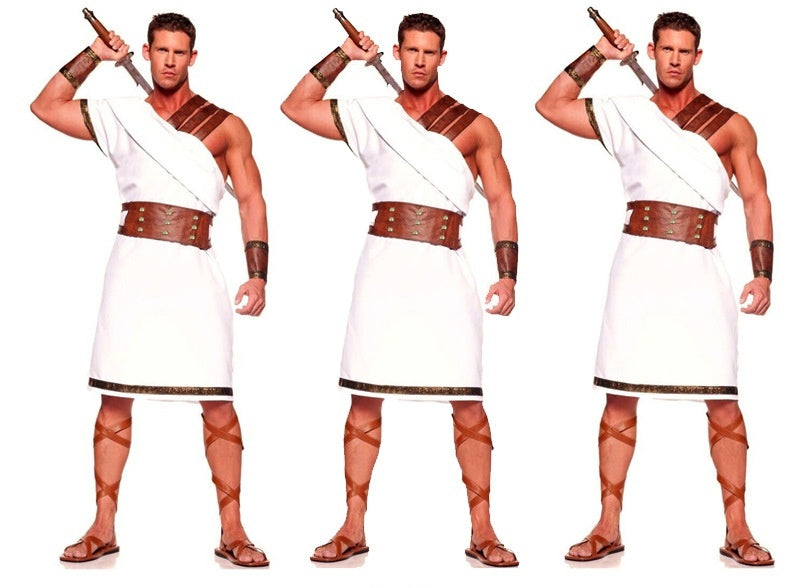 Halloween Cosplay Ancient Greek King Gladiator Costume Couple Outfit Stage Costume — packaging