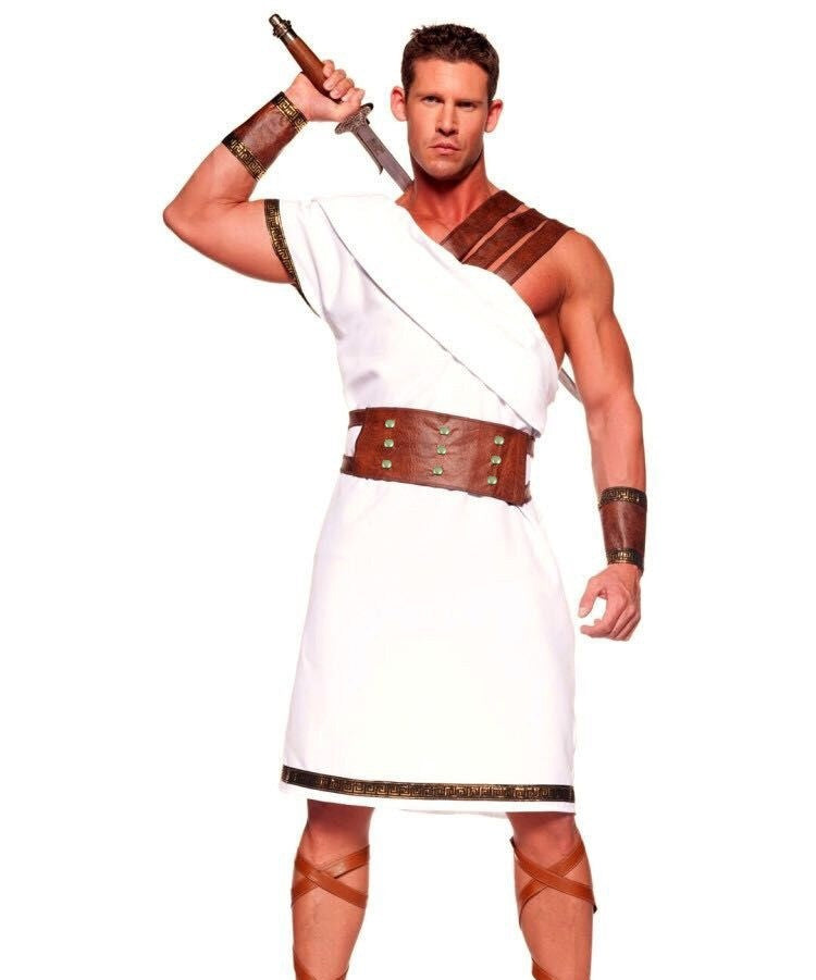 Halloween Cosplay Ancient Greek King Gladiator Costume Couple Outfit Stage Costume — back view