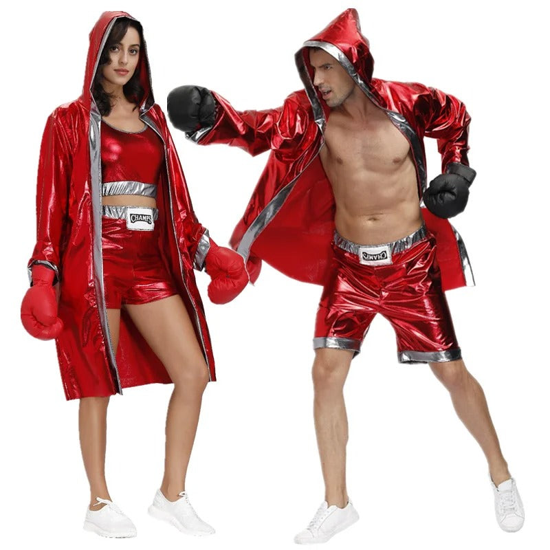 Red Couple Boxer Suit Cosplay — detail