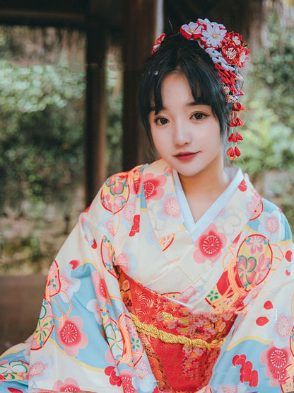 Shenming Girl Formal Dress Traditional Japanese Kimono Dress — detail