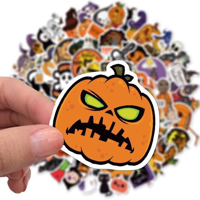 Halloween Waterproof Stickers - 50 Pack — side view