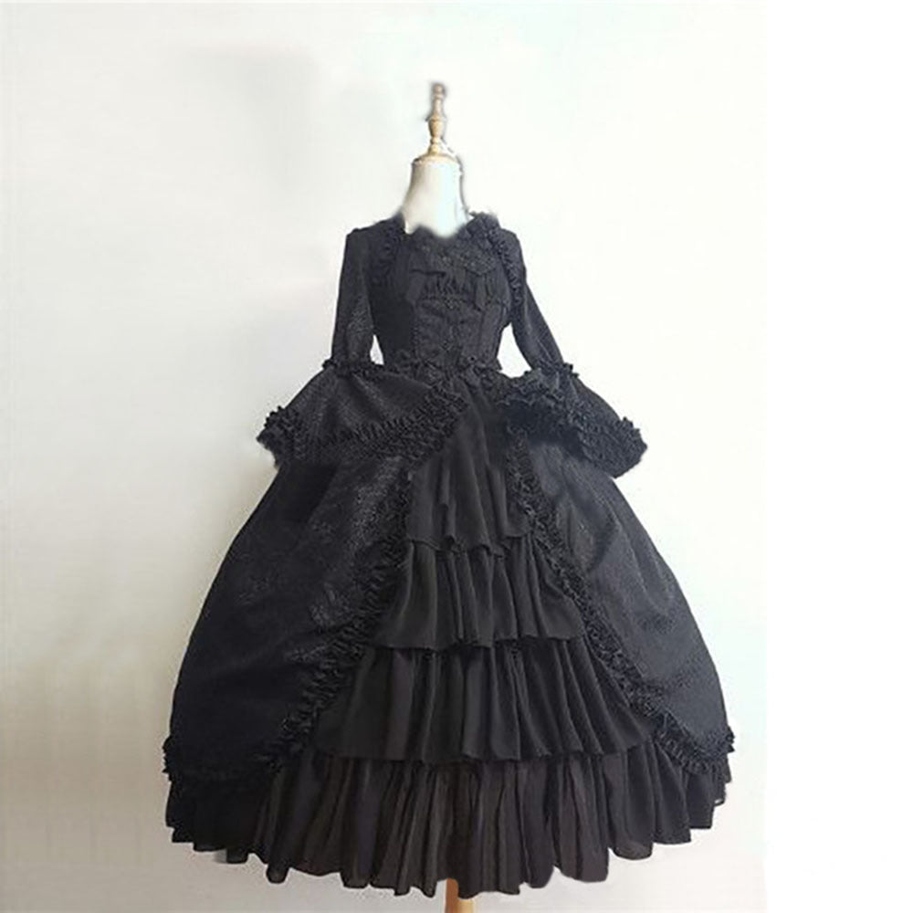 Vintage gothic court dress — side view