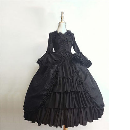 Vintage gothic court dress — side view