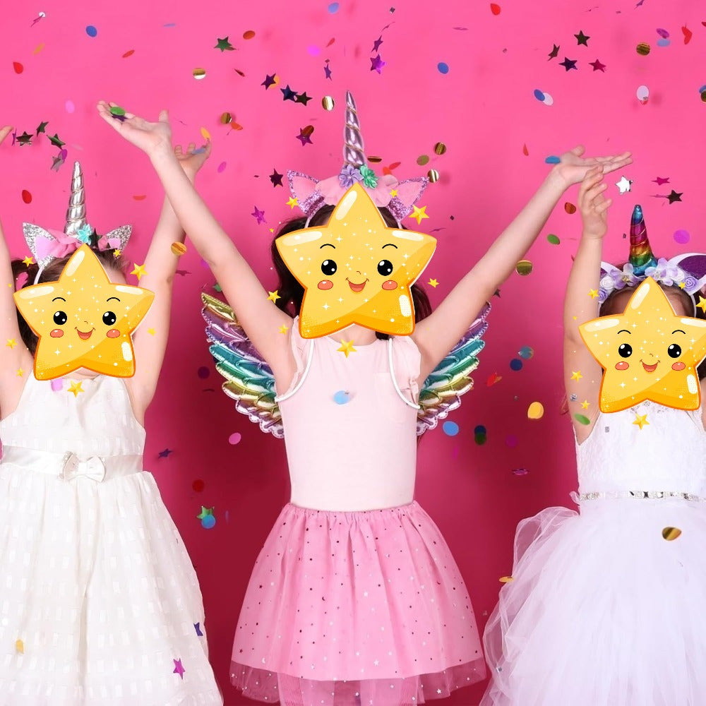 Costume Accessory Set With Headband, Wings, And Dress In Pink And Purple; Costume Accessories For Party And — back view