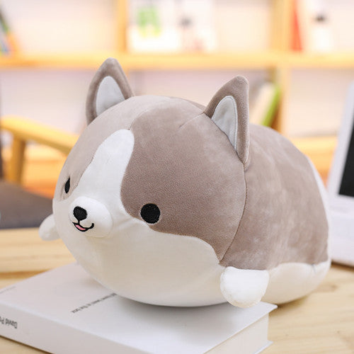 Cute Corgi Dog Plush Toy Stuffed Soft Animal Cartoon Pillow Lovely Christmas Gift for Kids Kawaii — scale reference