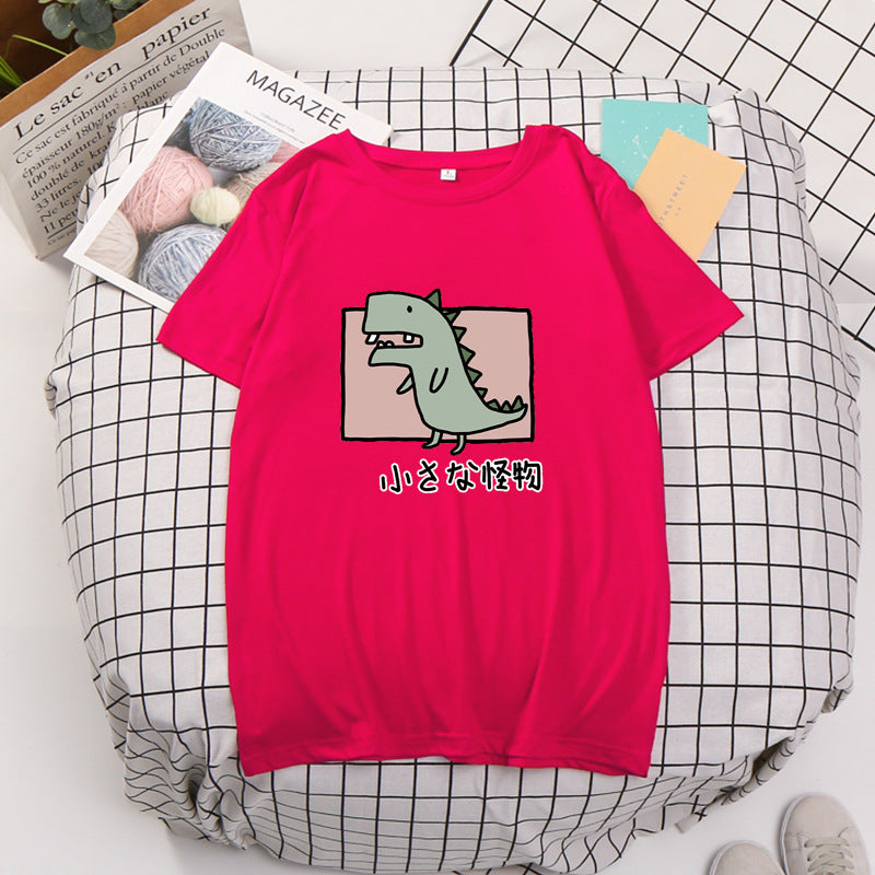 Cartoon anime little dinosaur t-shirt — side view