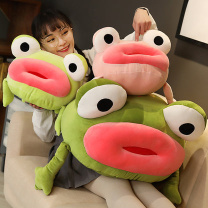 Big mouth frog plush toy doll — packaging