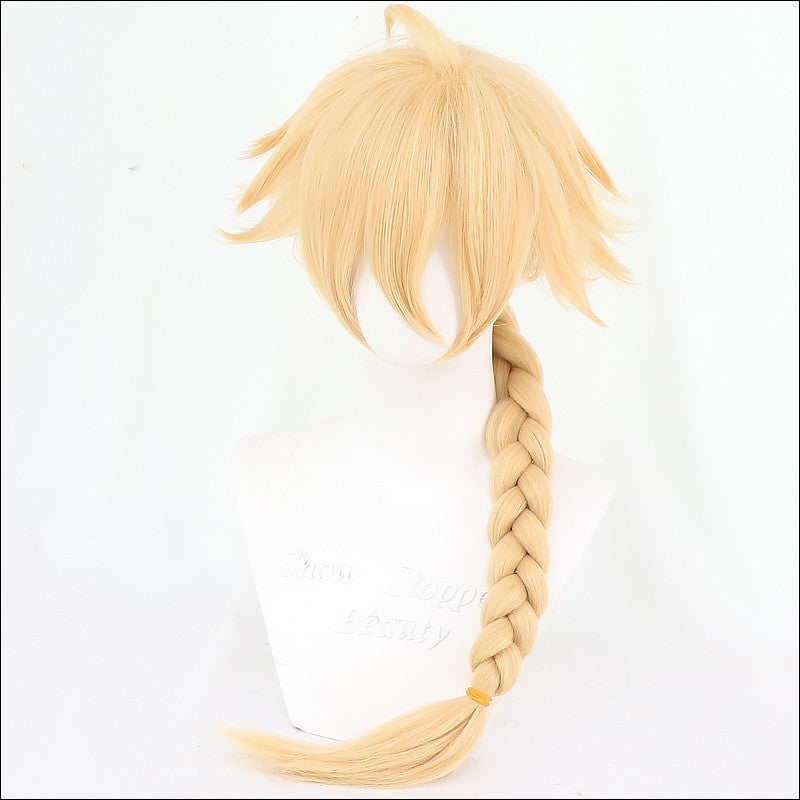 Traveler Cosplay Wig - Genshin Impact Aether — scale reference
