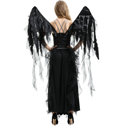Female Halloween Vampire Dark Angel Costume — side view