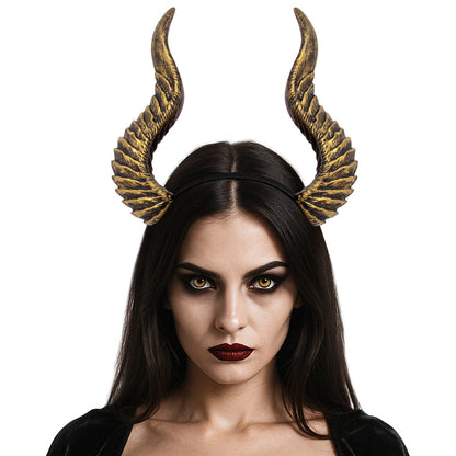 Cross-border New Halloween Festival Dress Up Devil Horn Headband DIY Assembly Cos Hair Accessories Props Can Be — side view