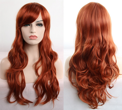 Anime cos wig color 80cm long curly cosplay role playing — back view