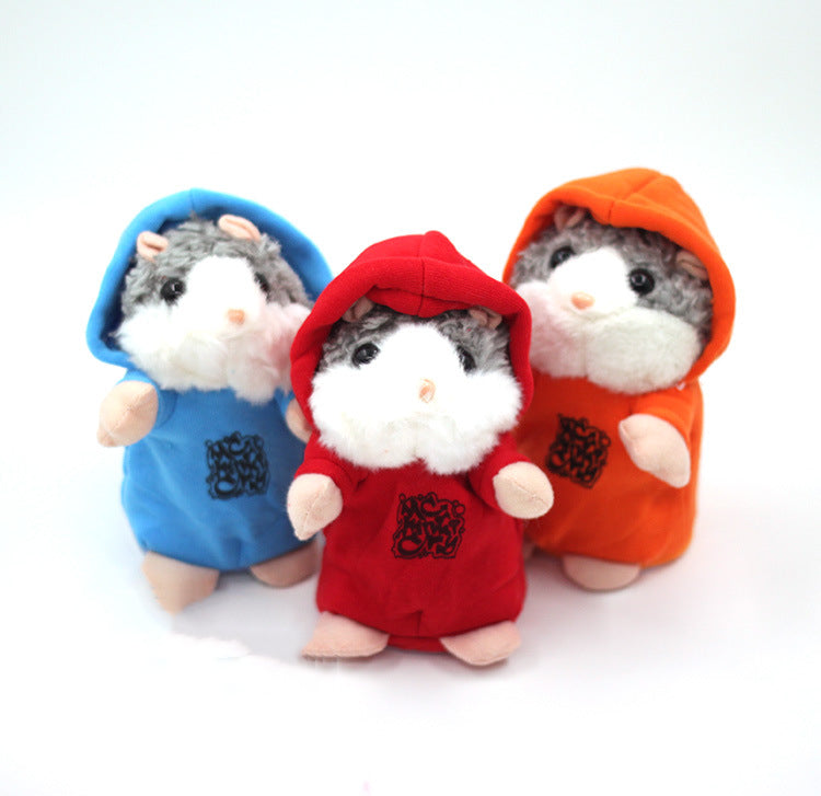 Plush hamster toy — back view