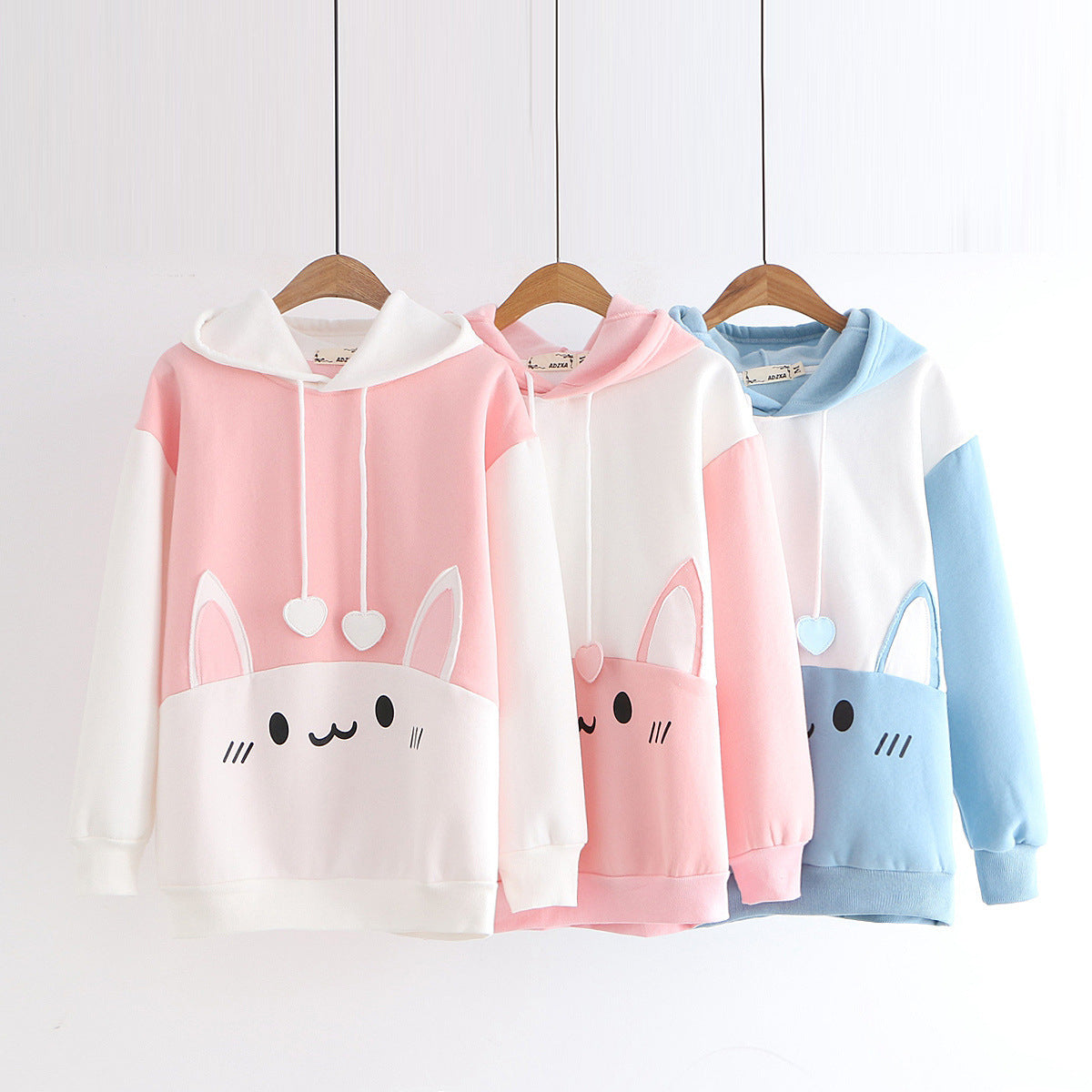 Plush cat print hoodie | Magic Stories