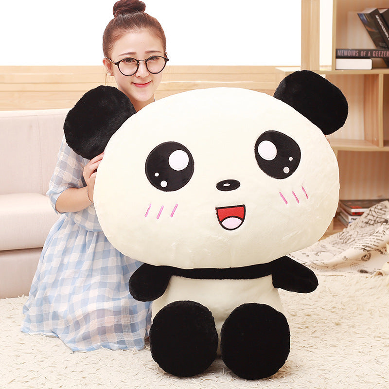 70cm Kawaii Big Head Panda Plush Toys Stuffed Soft Animal Pillow Cute Bear Gift for Children Kids Baby Girls — side view