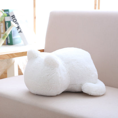 Cat pillow plush toy — in use