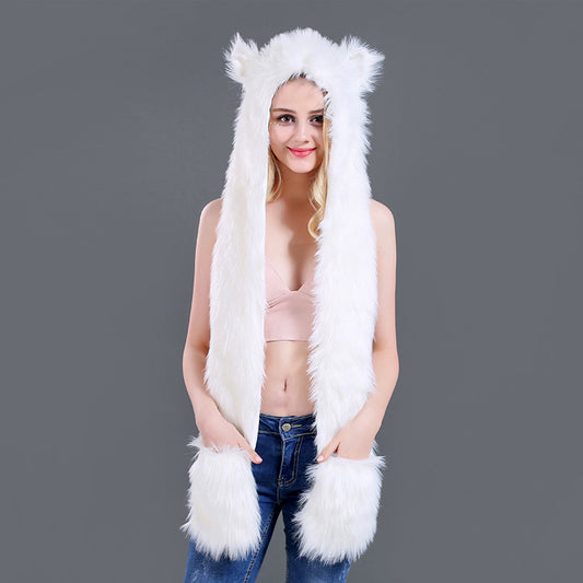 Stuffed animal hat cute cartoon hat scarf | Magic Stories