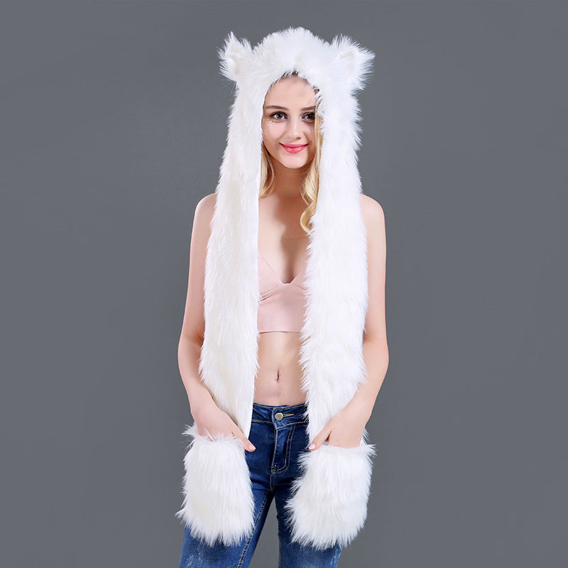 Stuffed animal hat cute cartoon hat scarf | Magic Stories