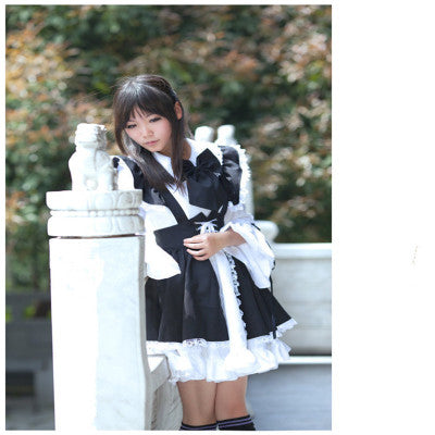Classic maid outfit black and white maid outfit — side view