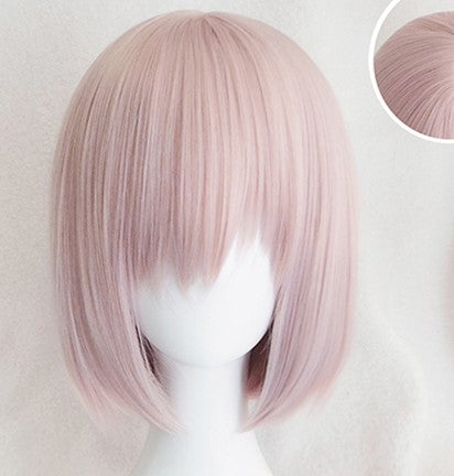 Fate Grand Order shield girl school girl cosplay wig — back view