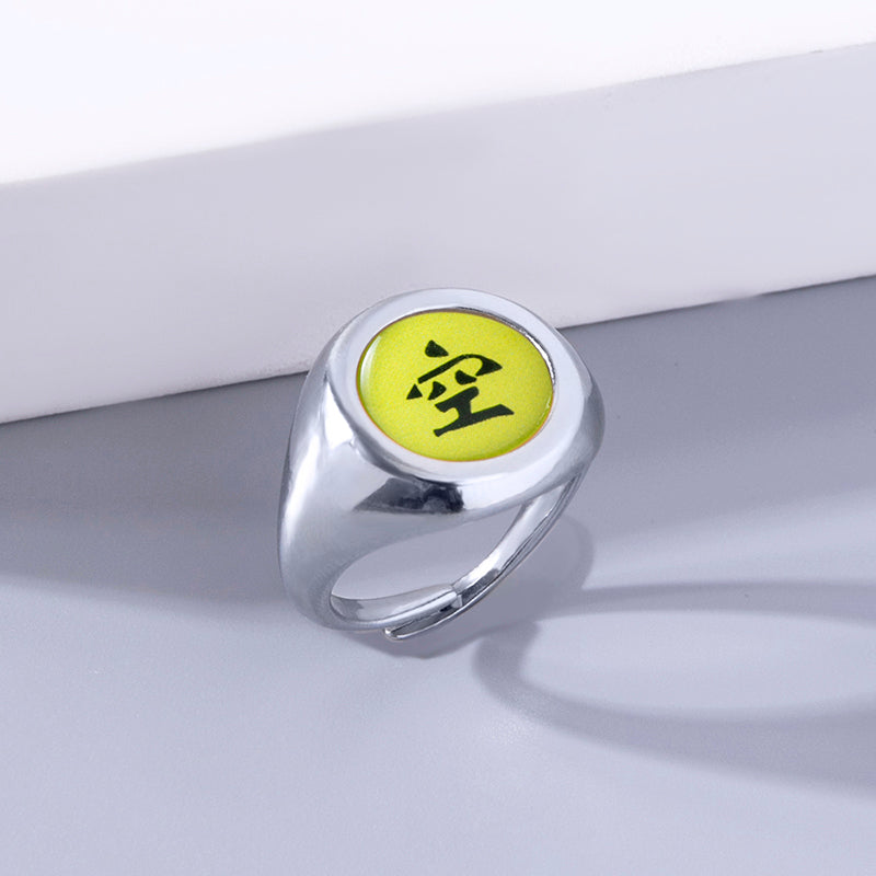 Cosplay Anime Akatsuki Member Sign Ring — scale reference