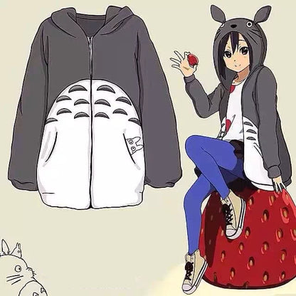Shiba Inu theme hooded jacket anime sweater — scale reference