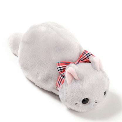 Cat plush pencil case — side view