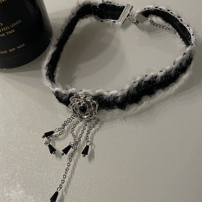Flower Tassel Plush Choker Necklace | Magic Stories