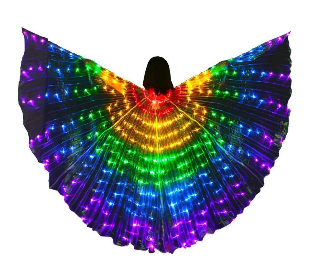 LED Butterfly Wings Halloween Stage Performance Props Women Dance Prop DJ LED Dance Wings Light Up Wing Costume — detail