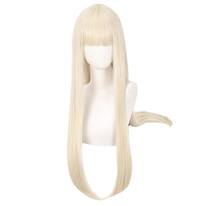 Anime bangs milk golden cos wig — detail