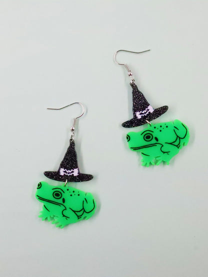 Halloween Acrylic Print Earrings Wizard Hat | Magic Stories