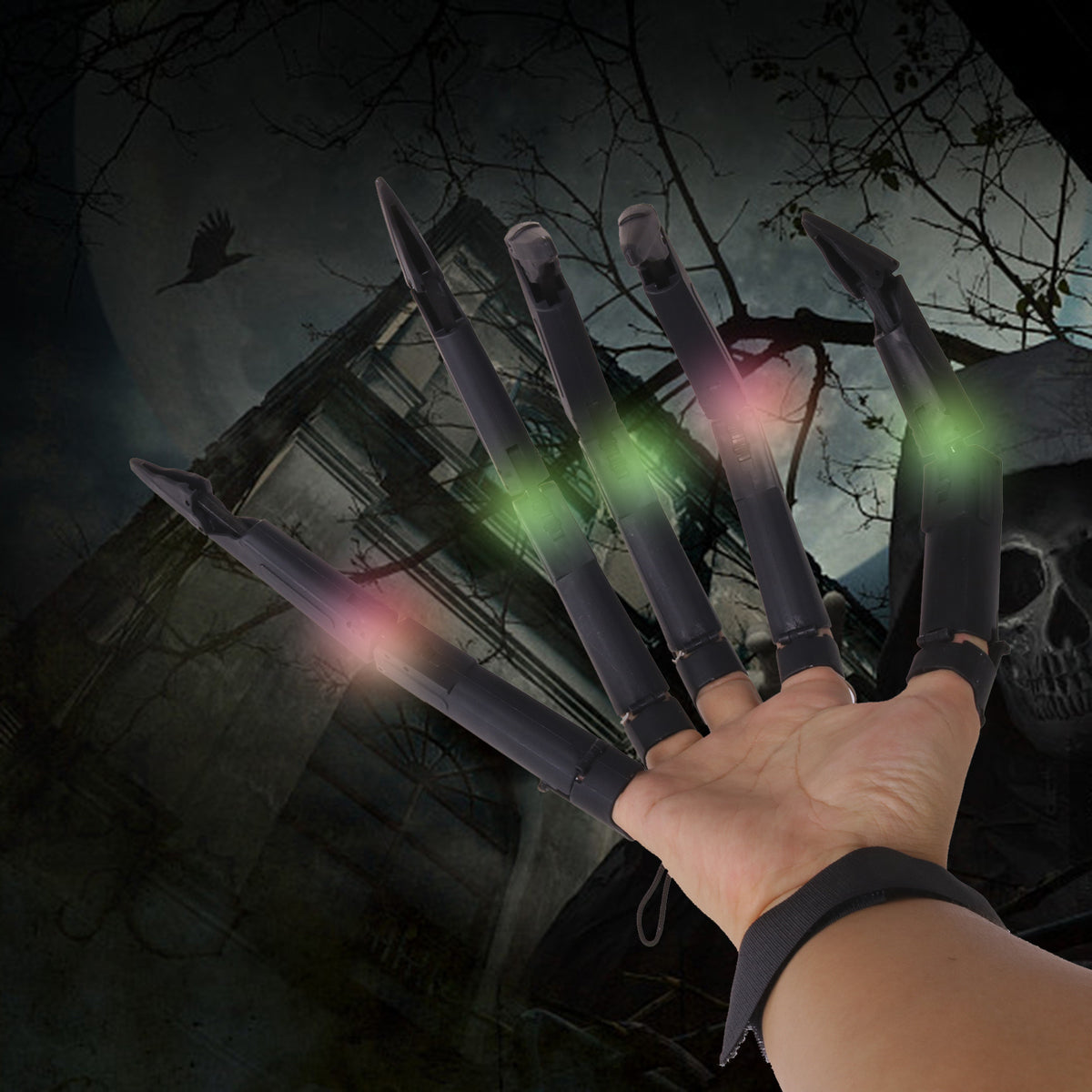 Halloween Finger Joint Glow Claw Party Prop — side view