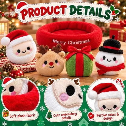 4-Piece Mini Christmas Plush Animals Set | Magic Stories