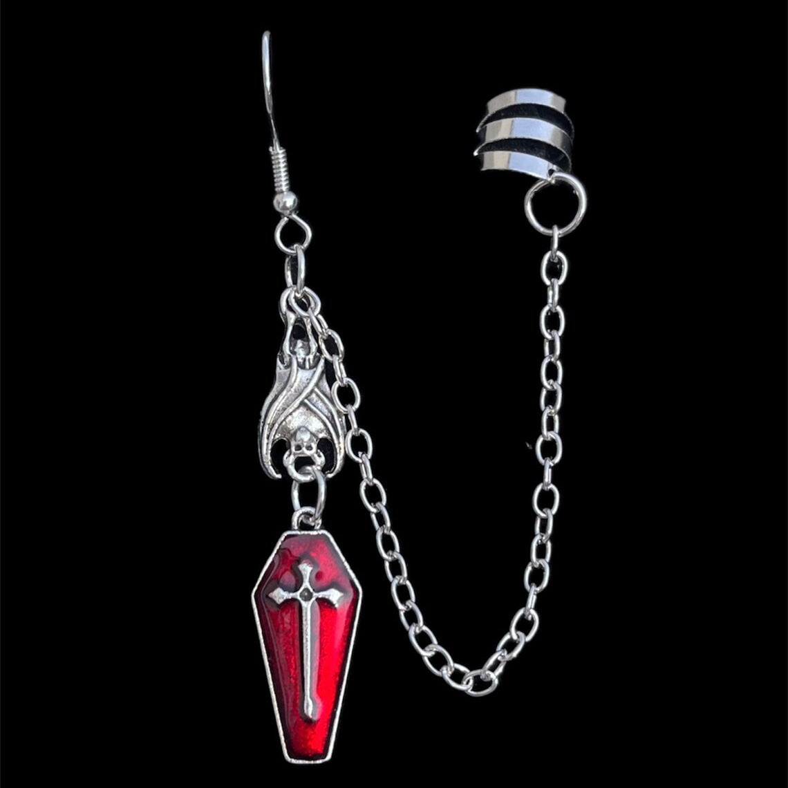 Gothic, Bat Cross Earrings | Magic Stories