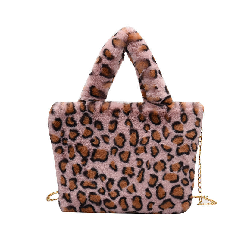 Plush leopard shoulder bag | Magic Stories