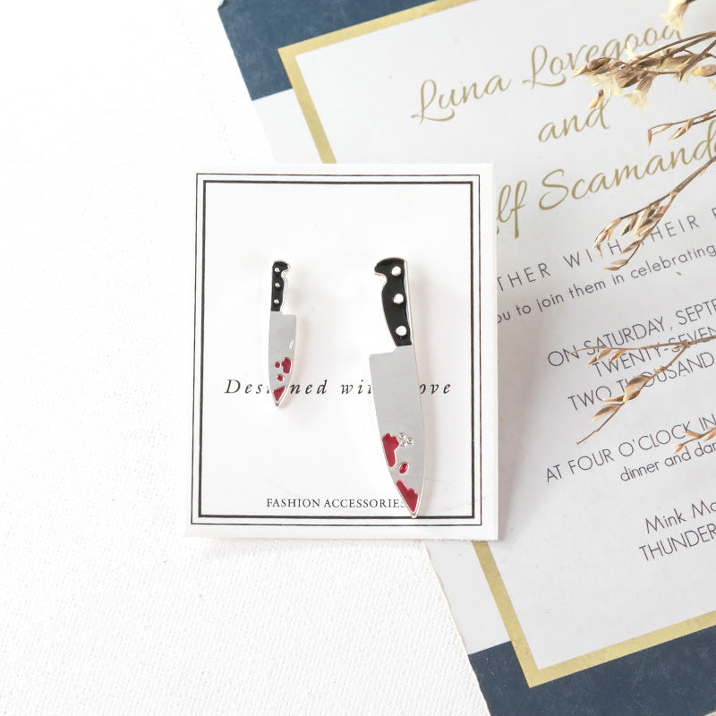 Fashion Harajuku Asymmetric Stud Earrings — side view