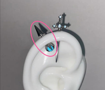 New Blue Sword Devil Stud Earrings | Magic Stories